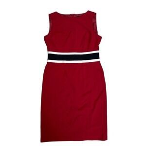 Black Label by Evan Picone Red Dress Sleeveless‎ Sheath Party Career Sz 8